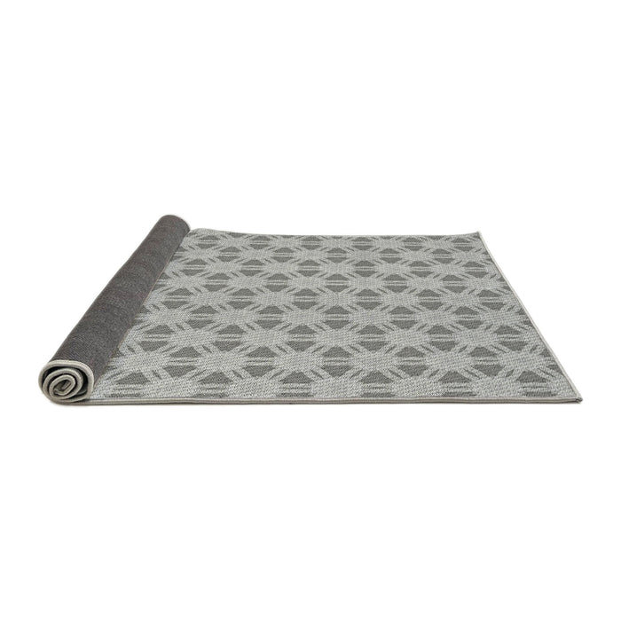 Thickness of Patterned Silver Gray Novelty Rug, pat1647