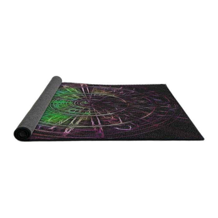 Thickness of Patterned Mid Gray Novelty Rug, pat165