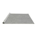 Serging Thickness of Machine Washable Transitional Grey Gray Rug, wshpat1652