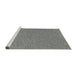 Serging Thickness of Machine Washable Transitional Gray Rug, wshpat1654