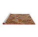 Serging Thickness of Patterned Sand Brown Abstract Machine Washable Rug, wshpat1658