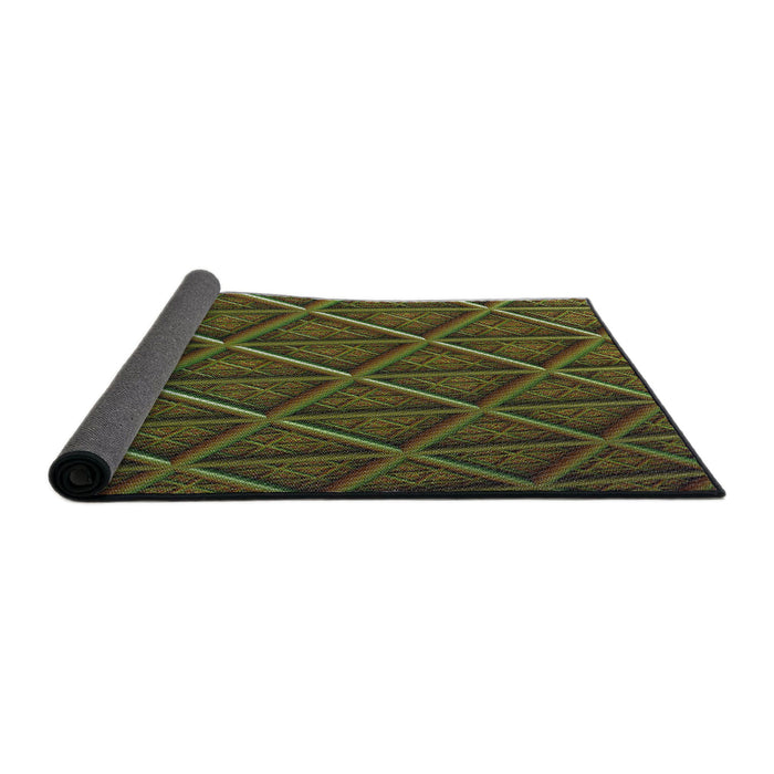 Thickness of Patterned Red Novelty Rug, pat1659