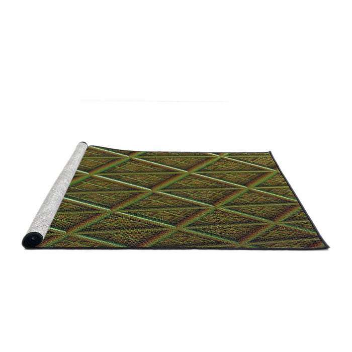 Serging Thickness of Machine Washable Transitional Night Red Rug, wshpat1659