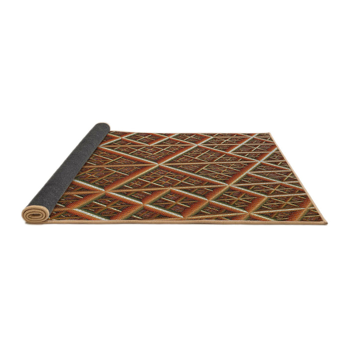 Thickness of Patterned Saffron Red Novelty Rug, pat1660