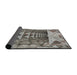 Thickness of Patterned Charcoal Gray Novelty Rug, pat1661