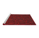 Serging Thickness of Machine Washable Transitional Fire Brick Red Rug, wshpat1663