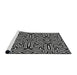 Serging Thickness of Machine Washable Transitional Black Rug, wshpat1665