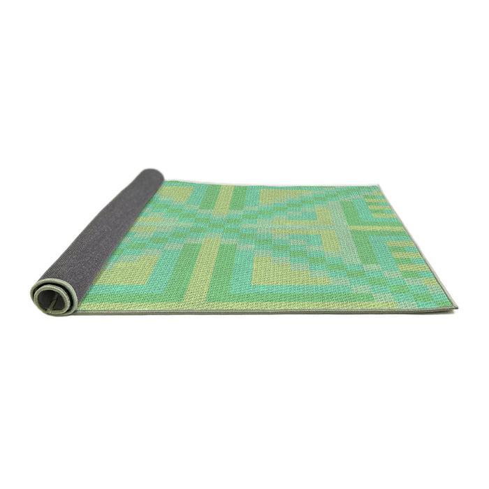 Thickness of Patterned Green Novelty Rug, pat1666