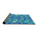 Thickness of Patterned Turquoise Green Novelty Rug, pat1667