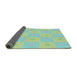 Thickness of Patterned Green Novelty Rug, pat1668