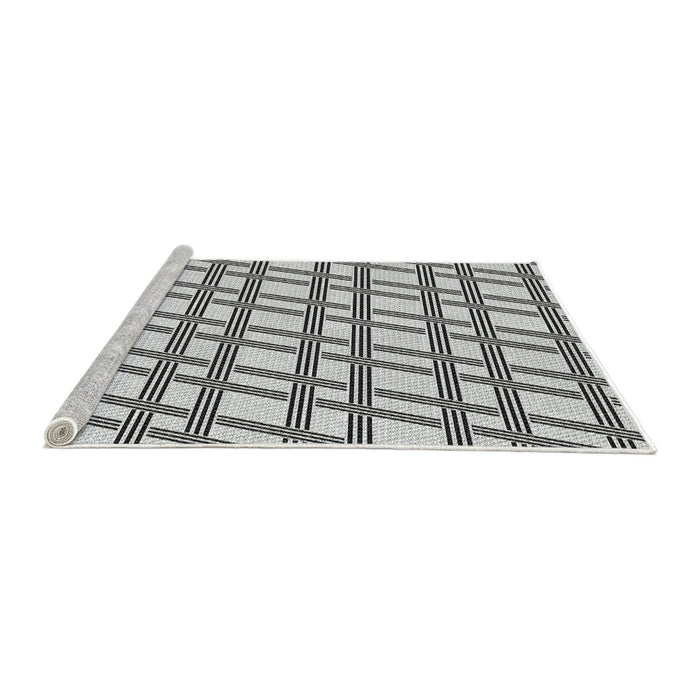 Serging Thickness of Machine Washable Transitional White Smoke Rug, wshpat1674