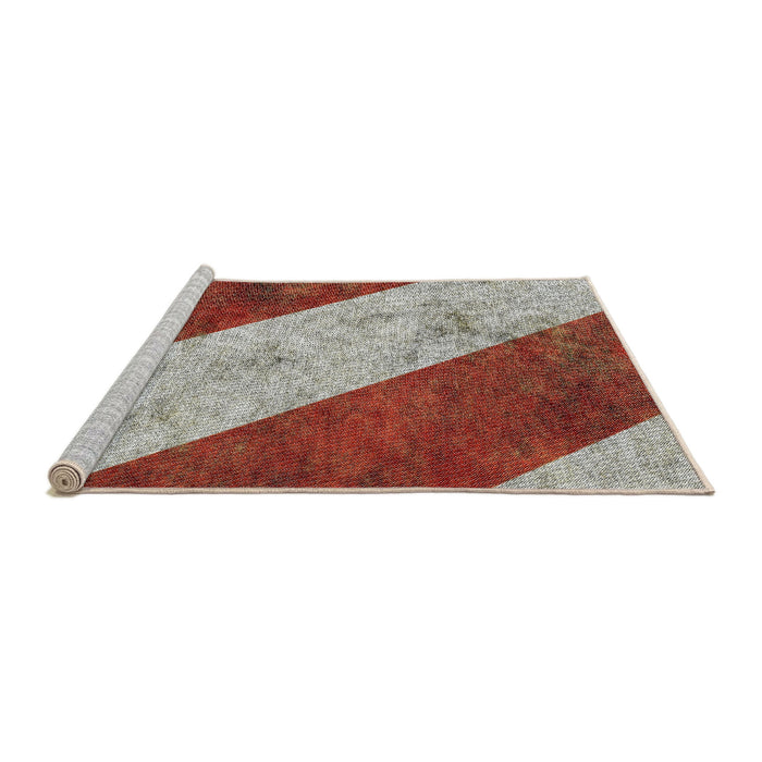 Serging Thickness of Machine Washable Transitional Red Rug, wshpat1676