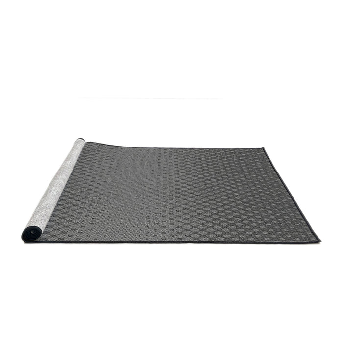 Serging Thickness of Machine Washable Transitional Gunmetal Gray Rug, wshpat1679