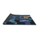 Thickness of Patterned Deep-Sea Blue Novelty Rug, pat1685