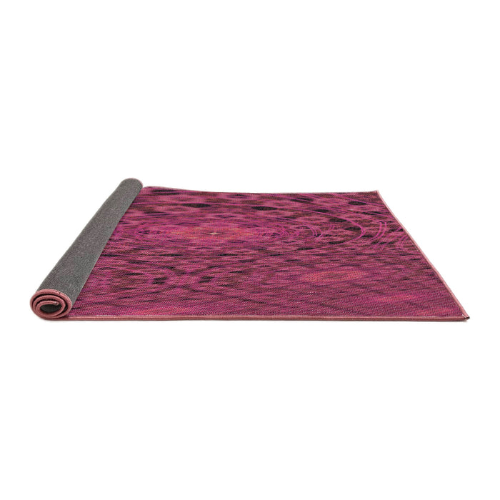 Thickness of Patterned Violet Red Pink Novelty Rug, pat169
