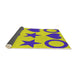 Thickness of Patterned Yellow Novelty Rug, pat1690