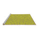 Serging Thickness of Machine Washable Transitional Yellow Rug, wshpat1691
