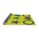 Thickness of Patterned Yellow Novelty Rug, pat1692