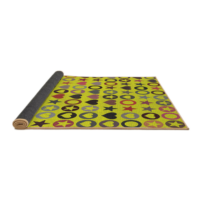 Thickness of Patterned Chestnut Brown Novelty Rug, pat1693