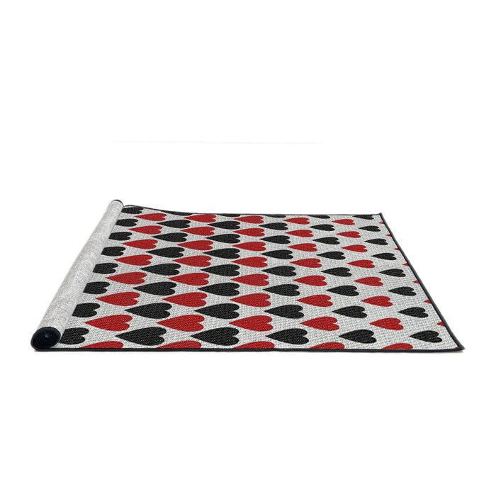 Serging Thickness of Patterned Gray Abstract Machine Washable Rug, wshpat1695