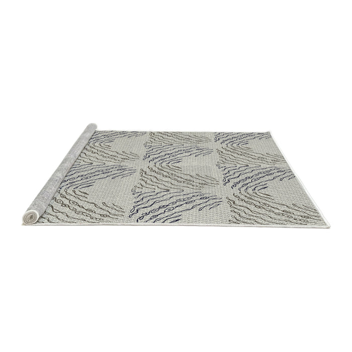 Serging Thickness of Patterned Granite Gray Abstract Machine Washable Rug, wshpat1696