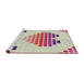 Serging Thickness of Machine Washable Transitional Raspberry Purple Rug, wshpat1699