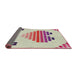 Thickness of Patterned Raspberry Purple Novelty Rug, pat1699