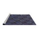 Serging Thickness of Machine Washable Transitional Night Blue Rug, wshpat1712