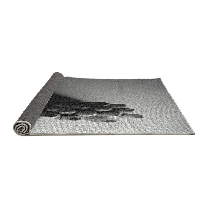 Thickness of Patterned Silver Gray Novelty Rug, pat1728
