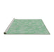 Serging Thickness of Machine Washable Transitional Green Rug, wshpat173