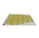 Serging Thickness of Machine Washable Transitional Mustard Yellow Rug, wshpat1730