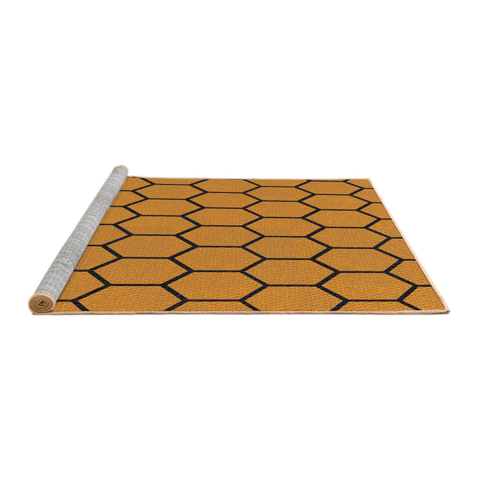 Serging Thickness of Machine Washable Transitional Mahogany Brown Rug, wshpat1732