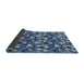 Thickness of Patterned Blue Novelty Rug, pat1743