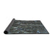 Thickness of Patterned Gunmetal Green Novelty Rug, pat1744