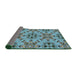 Thickness of Patterned Tiffany Blue Novelty Rug, pat1747