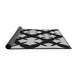 Thickness of Patterned Charcoal Black Novelty Rug, pat1748