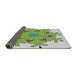 Thickness of Patterned Camouflage Green Novelty Rug, pat1753