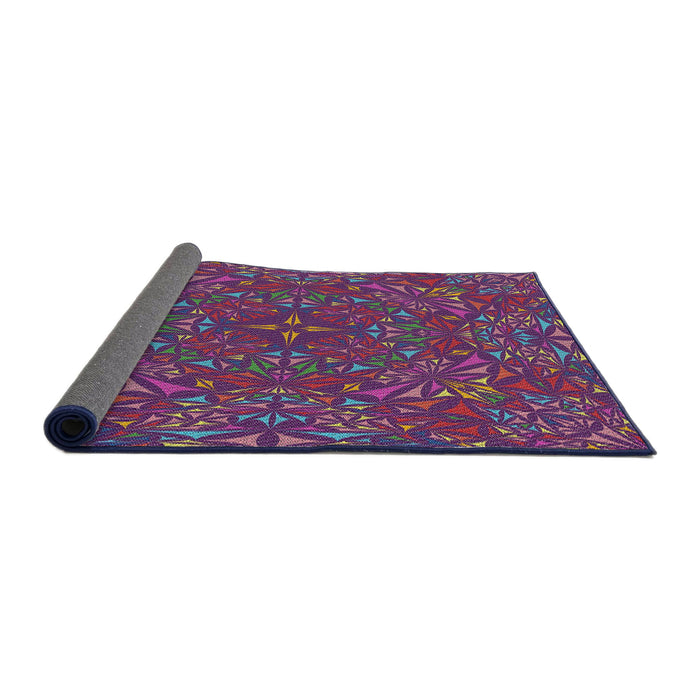 Thickness of Patterned Plum Purple Modern Rug, pat1756