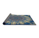 Thickness of Patterned Blue Novelty Rug, pat1769