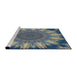 Serging Thickness of Machine Washable Transitional Blue Rug, wshpat1769