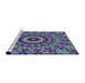 Serging Thickness of Machine Washable Transitional Koi Blue Rug, wshpat177