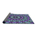 Thickness of Patterned Koi Blue Modern Rug, pat177