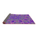 Thickness of Patterned Dark Violet Purple Modern Rug, pat178