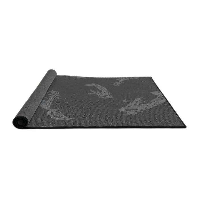Thickness of Patterned Gray Novelty Rug, pat1784