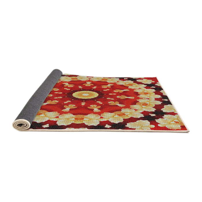 Thickness of Patterned Red Modern Rug, pat179