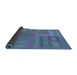 Thickness of Patterned Sapphire Blue Novelty Rug, pat18