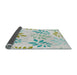 Thickness of Patterned Pale Blue Novelty Rug, pat1800