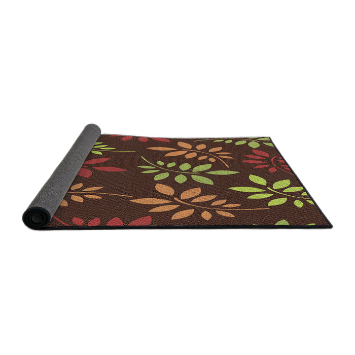 Thickness of Patterned Red Novelty Rug, pat1801