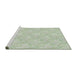 Serging Thickness of Patterned Light Rose Green Abstract Machine Washable Rug, wshpat1802