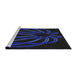 Serging Thickness of Machine Washable Transitional Night Blue Rug, wshpat1806